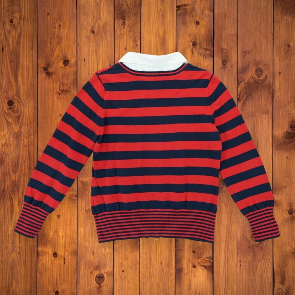 Vintage Izod Women's Striped Layered Sweater Size Large Made in‎ Japan - Picture 2 of 4